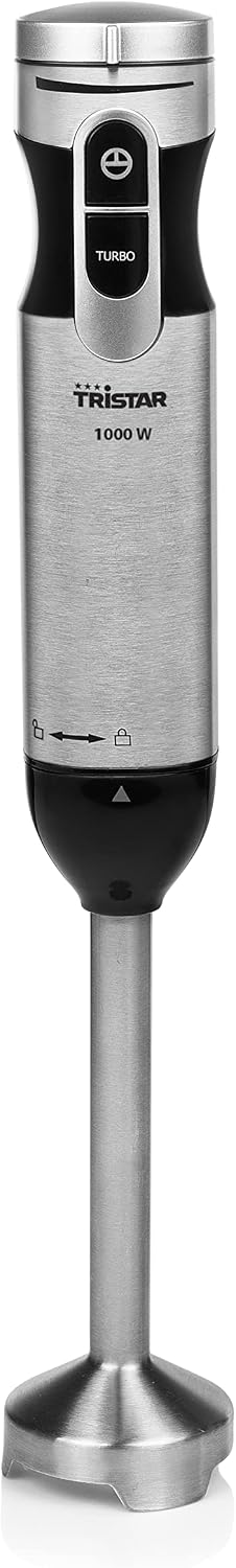 Tristar MX-4828 Stabmixer - Abnehmbare Edelstahlstange - 1000-Watt, silber, schwarz Stabmixer ohne Z