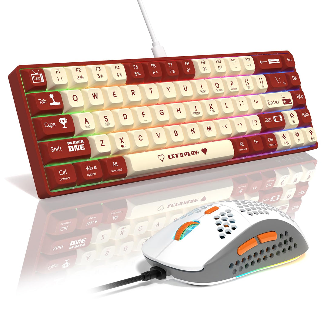 MAMBASNAKE AJAZZ AK680 Mechanical Keyboard, 68 Key 60 Percent Hot Swappable Gaming Keyboard + 6 Adju
