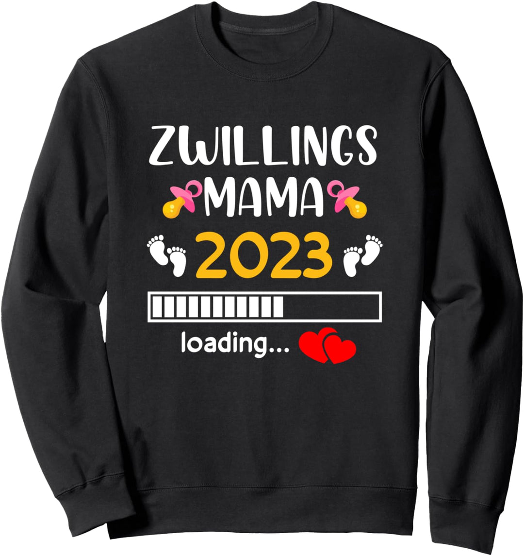 Zwillingsmama 2023 Mama Loading Schwangerschaft Zwillinge Sweatshirt