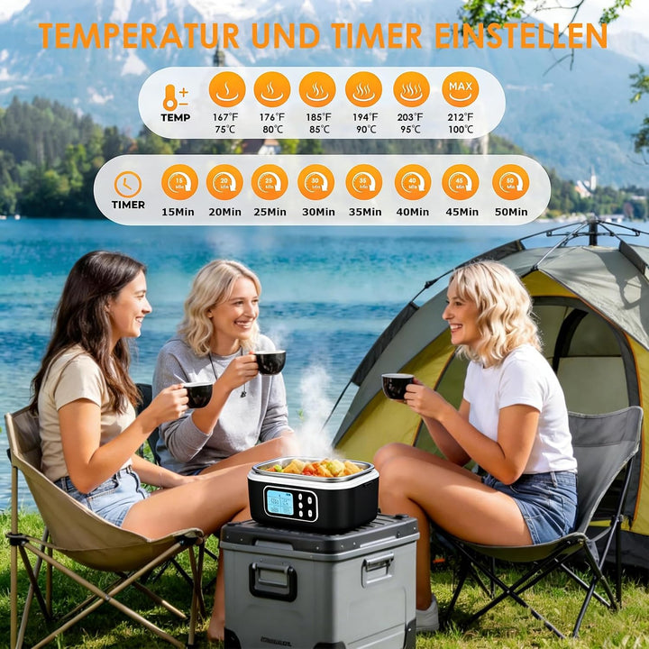 Dreamhigh 1,5 L Elektrische Lunchbox Mit Akku mit 24000 mAh, Lunchbox Elektrisch mit Auslaufsicheres