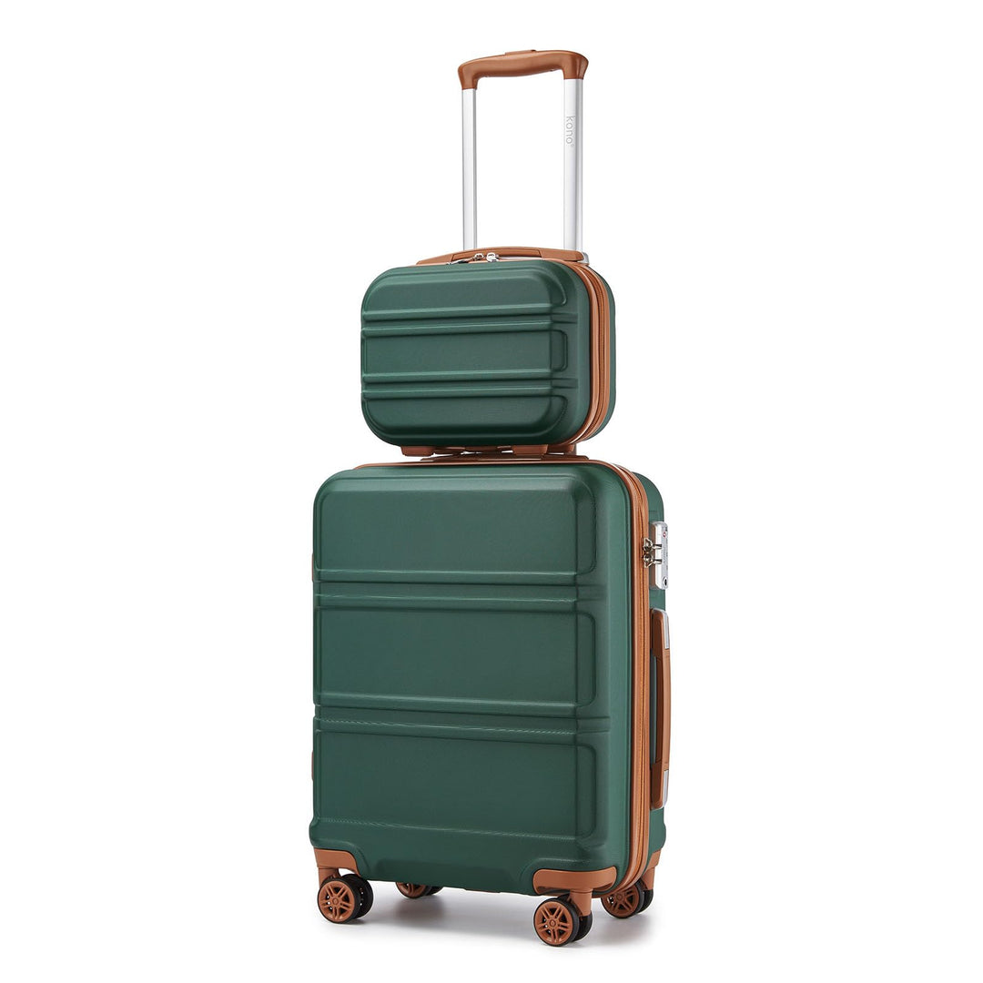Kono Reisegepäck Set Leichter ABS-Hartschalen-Trolley mit 4 Spinnrollen und TSA-Zahlenschloss Grün /
