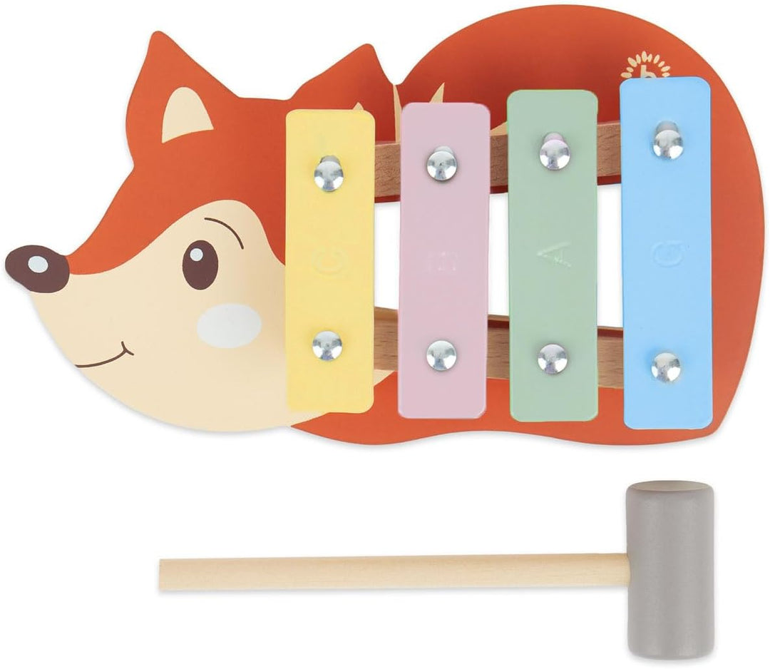 Bieco Mini Xylophon Baby Fuchs Kinder - Baby Spielzeug Fuchs Baby Xylophon - Glockenspiel für Kinder