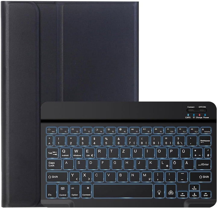 Tastatur Hülle für Samsung Galaxy Tab A7 10,4" Hülle mit Tastatur 7 Farben Beleuchtung Magnetische A