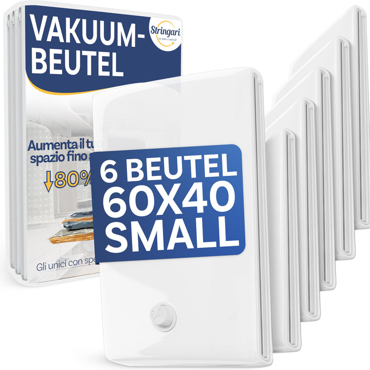 Stringari Vakuumbeutel für Kleidung Staubsauger 6er Set S 60x40 – Vakuumbeutel für Bettdecken von Hö