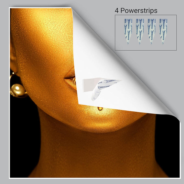 wandmotiv24 Poster als Wanddeko, Grösse 50x50cm, Gold Collection, Frau in Gold, Lippen, Farbe, Schmu