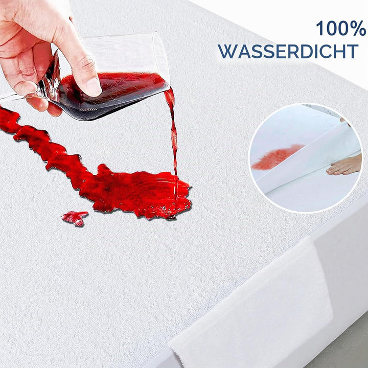 RICHAIR Wasserdichter Matratzenschoner 140x(190) 200cm weiss, matratze Topper Spannbettlaken Matratz
