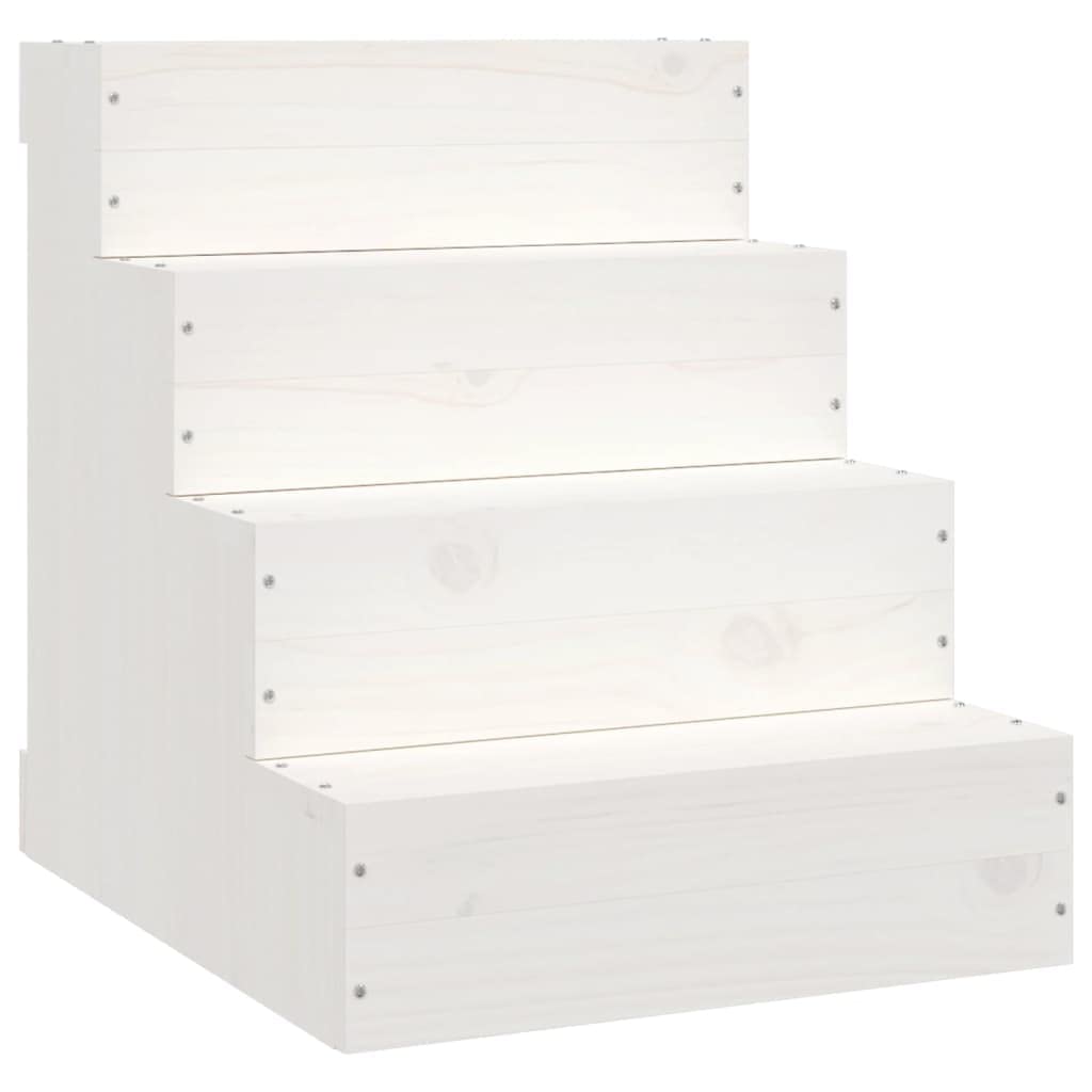 vidaXL Haustiertreppe, Hundetreppe mit Holzrahmen, Katzentreppe mit 3 Stufen, Aufstiegshilfe Treppe