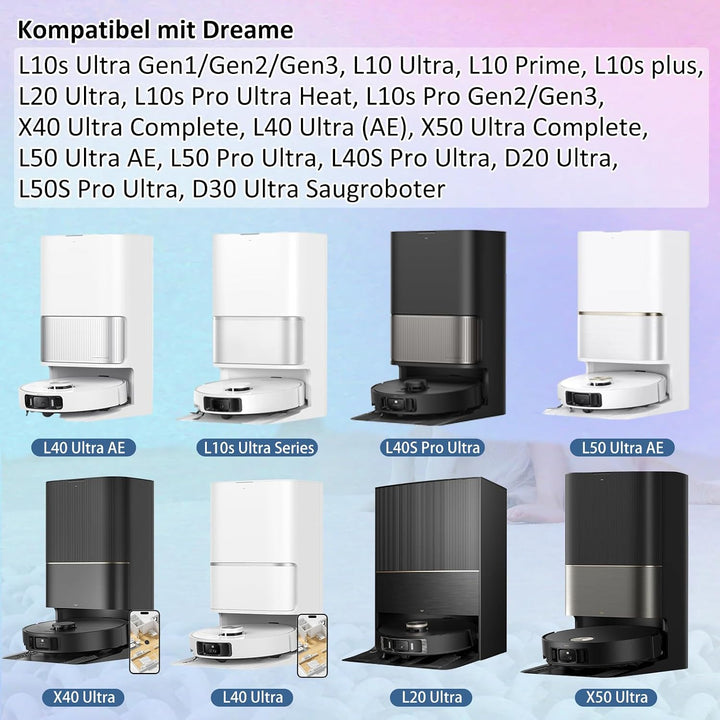 8 Stück Wischtücher für Dreame L10s/L10/L20/X40/L40/X50/L50 Pro Ultra, für Xiaomi X20 Pro/Max, für E