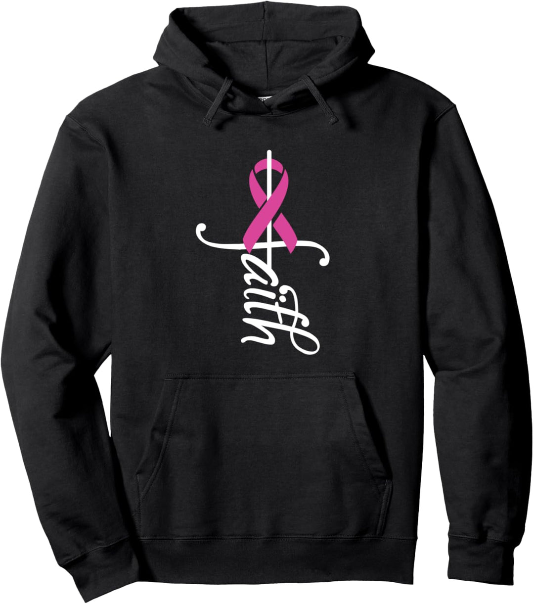 Faith Cancer Support – Schleifen-Bewusstsein für Brustkrebs Pullover Hoodie
