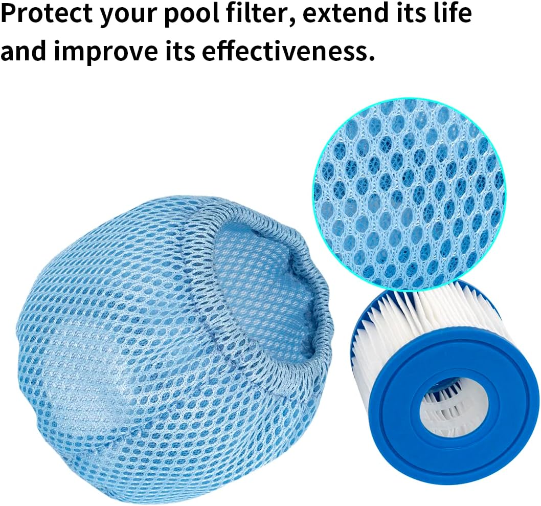 YanBan 2 Stück Schutznetze Netzabdeckung kompatibel mit Summer Waves Typ D Ersatz-Poolfilter, Schutz