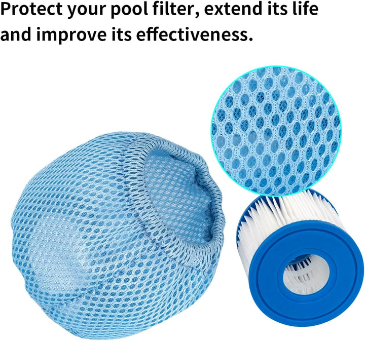 YanBan 2 Stück Schutznetze Netzabdeckung kompatibel mit Summer Waves Typ D Ersatz-Poolfilter, Schutz