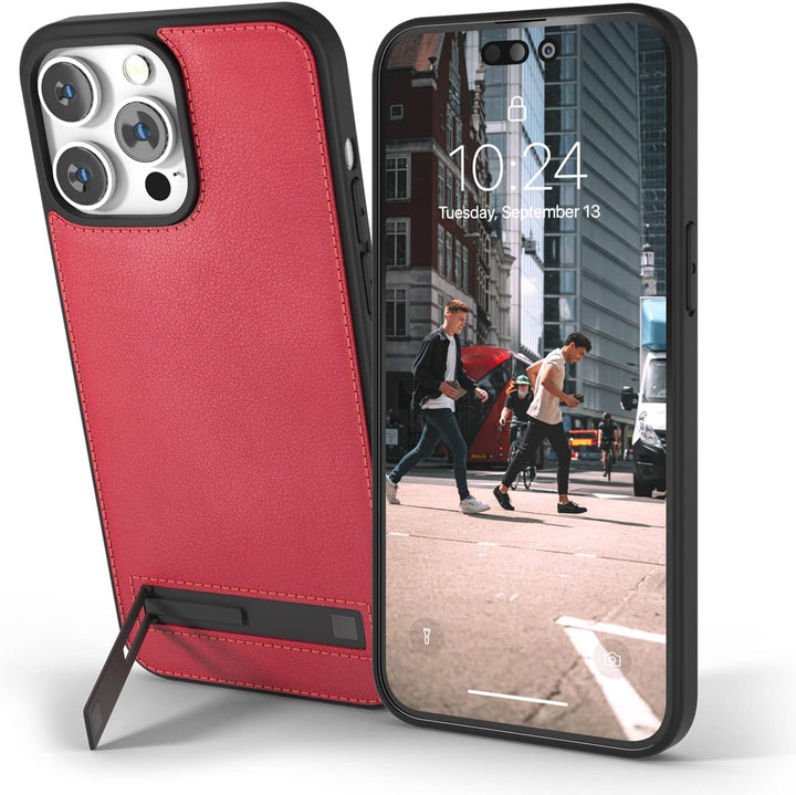 Snakehive Metro Lederhülle für Apple iPhone 14 Pro || Echtleder Handyhülle mit Standfunktion || Echt