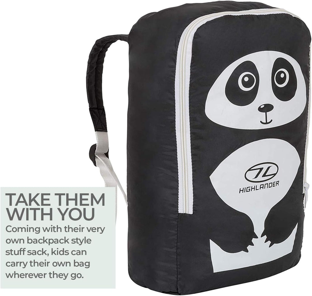 K New Highlander Kinder-Schlafsack, Unisex, Creature Schwarz/Panda, Schwarz/Panda