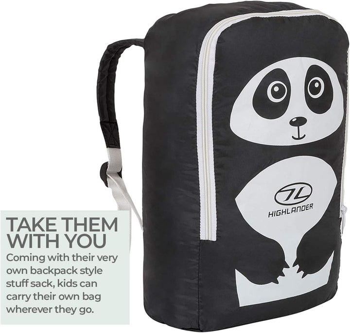 K New Highlander Kinder-Schlafsack, Unisex, Creature Schwarz/Panda, Schwarz/Panda