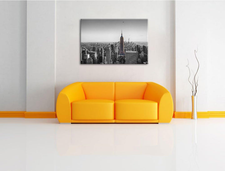 traumhafte Empire State Building schwarz/weiss Format: 100x70 auf Leinwand, XXL riesige Bilder ferti