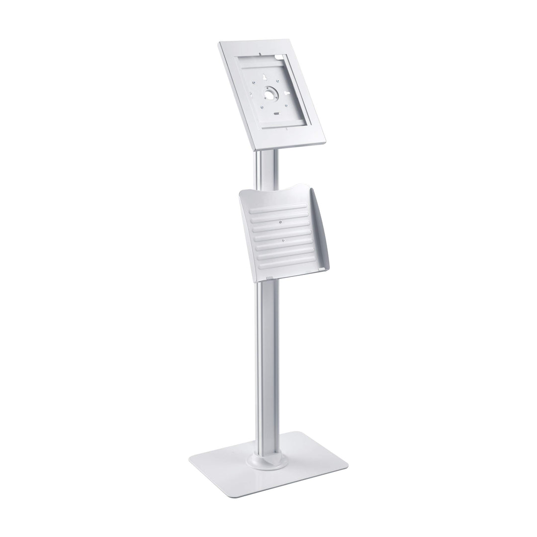 PureMounts PDS-5921 Standfuss mit Broschürenhalter und abschliessbarem Stahlgehäuse für Tablets Appl