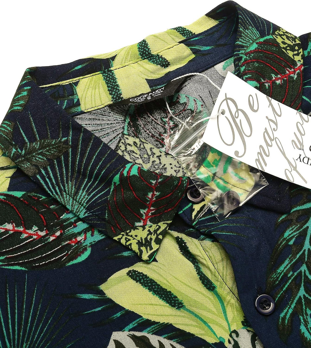 COOFANDY Herren Hemd Kurzarm Sommerhemd Floral Hawaiihemd Flamingo Party Hemden und Shorts Set Stran