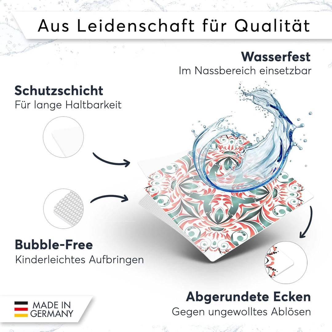 20 Stück Fliesenfolie für Bad und Küche 20x20 cm - Klebefliesen, Mosaikfliesen - Aufkleber Fliesen s
