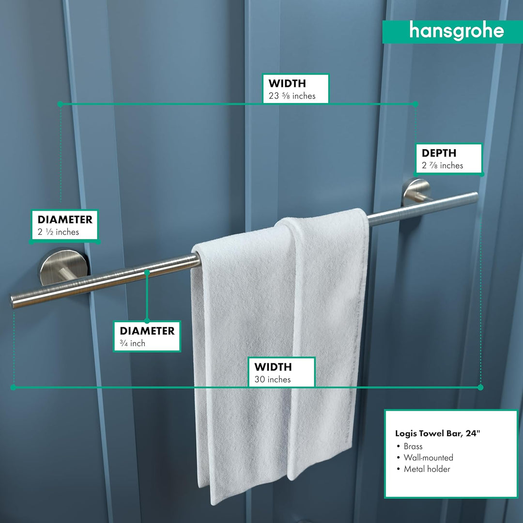 Hansgrohe 40516820 Badetuchhalter Logis 600 mm, brushed nickel