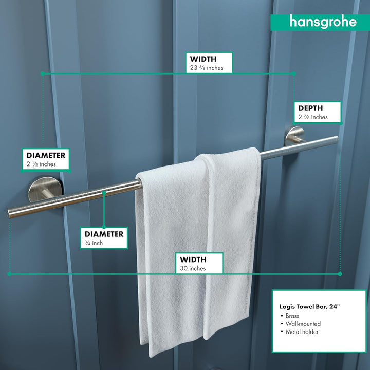 Hansgrohe 40516820 Badetuchhalter Logis 600 mm, brushed nickel