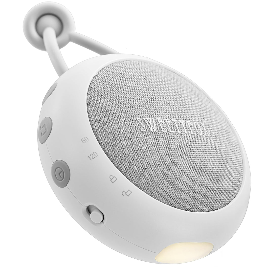 Sweety Fox White Noise Machine Baby - Weiss - Einschlafhilfe Babys, Wiegenlied Baby, Nachtlicht und