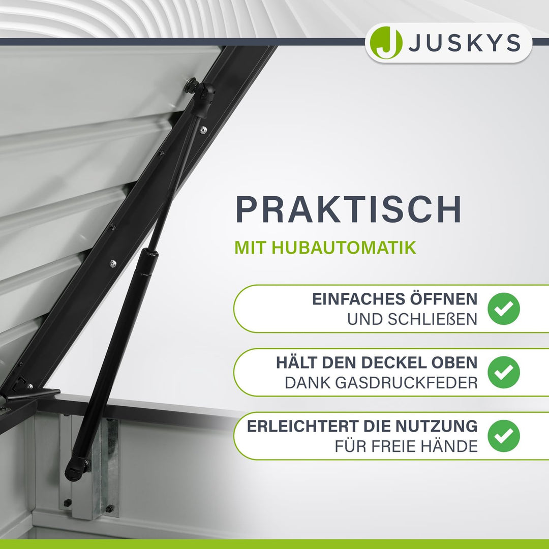 Juskys Metall Aufbewahrungsbox Limani 380 Liter - Outdoor Box - wasserdicht, abschliessbar - Gartenb