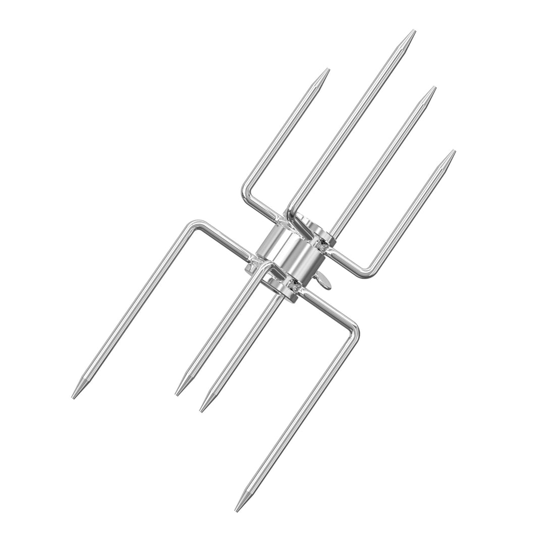onlyfire Doppel-Fleischklammer, Fleischnadeln für Grillspiess Rotisserie, Drehspiess für 12mm Hexago