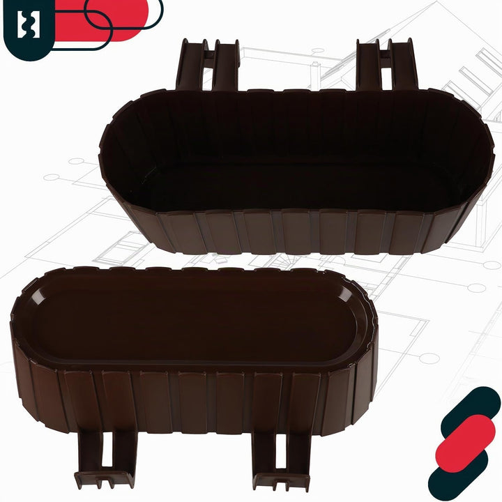 KOTARBAU® 4er Set Blumenkasten für Balkon - 40 x 15 x 15 cm - Blumenkasten für Balkongeländer - Balk