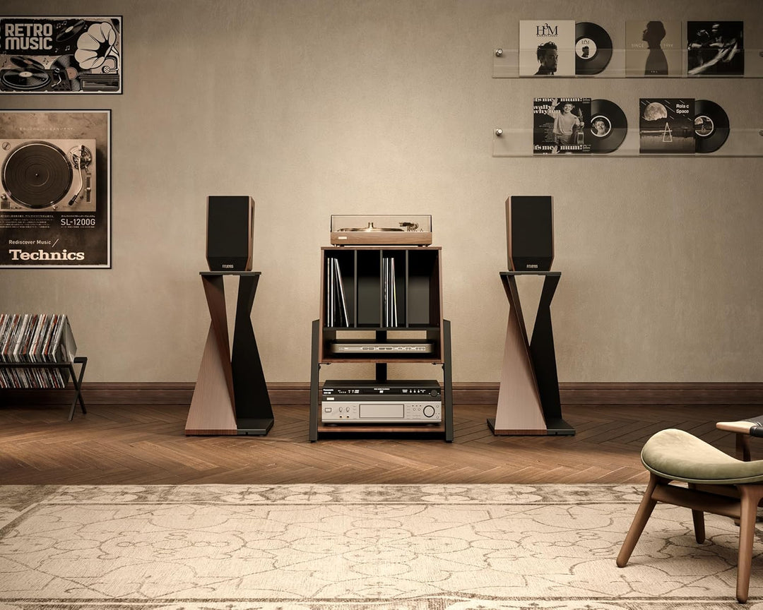 FITUEYES DESIGN Plattenspieler Tisch Hifi Rack Für Plattenspieler Schallplatten Kompaktanlage Platte
