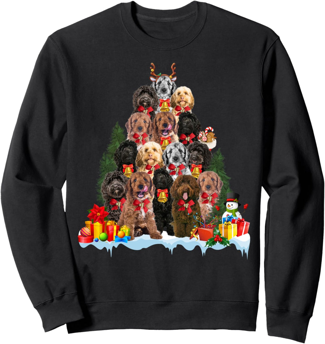 Weihnachtspyjama mit Hahnen-Motiv, Weihnachtsbaum, Geschenk für Hund, Vater, Mutter Sweatshirt