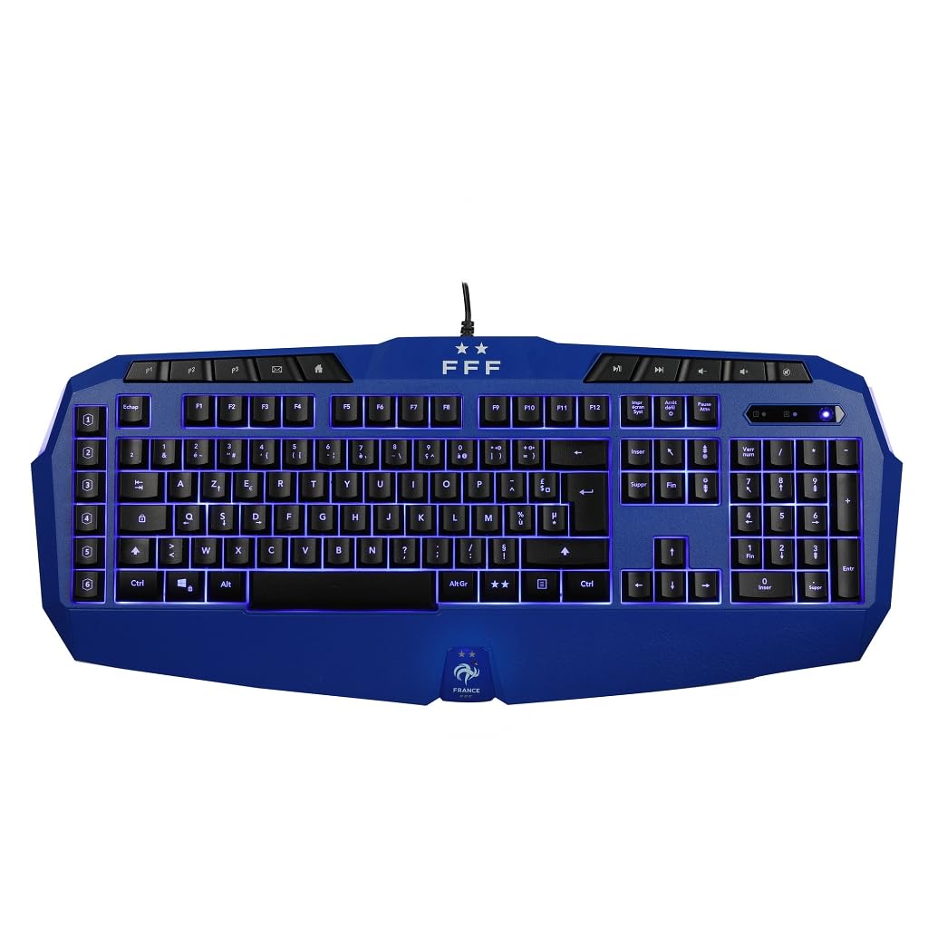 Konix FFF Membran-Gaming-Tastatur AZERTY - Anti-Ghosting mit 26 Tasten - Blaue Hintergrundbeleuchtun