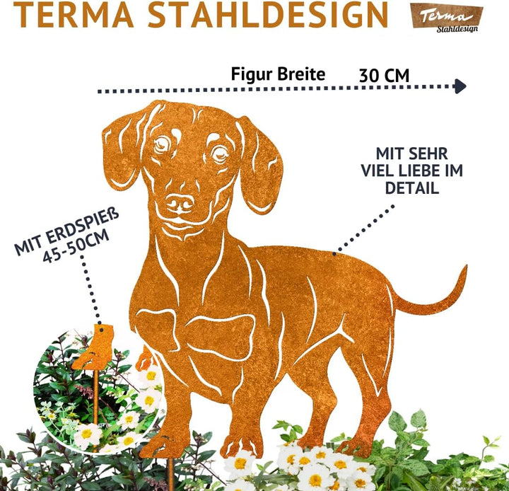 Terma Stahldesign Edelrost Hund Verschiedene Rassen, Handmade Germany, tolle gartendeko aus Rost-Met