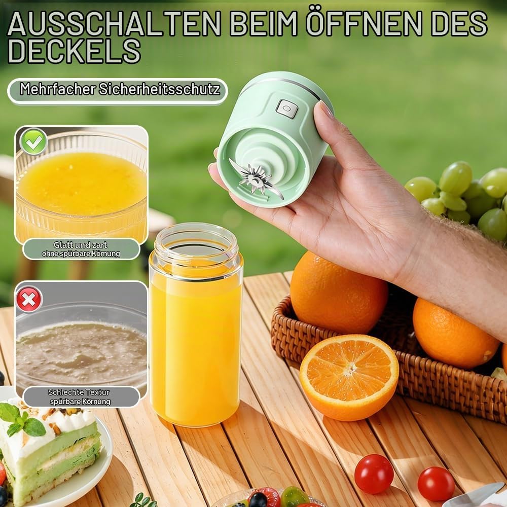 Tragbarer Mixer Smoothie Maker To Go, SGZIOO 450 ML Portable Blender, 38 Klingen, Kleiner Mixer Für