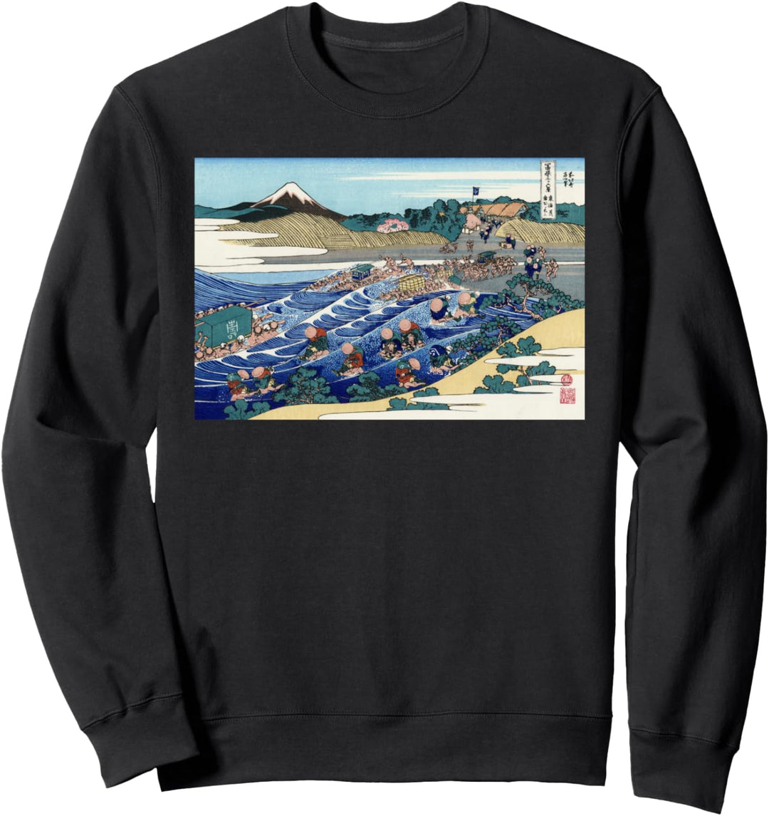 Ukiyo-e Japanese artwork - Riverside village festival Sweatshirt