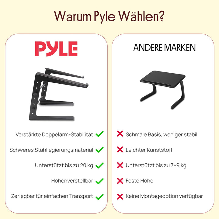 Pyle Laptop Ständer – The Notebook Laptop Stand – Laptopständer Höhenverstellbar, Ergonomischer Lapt
