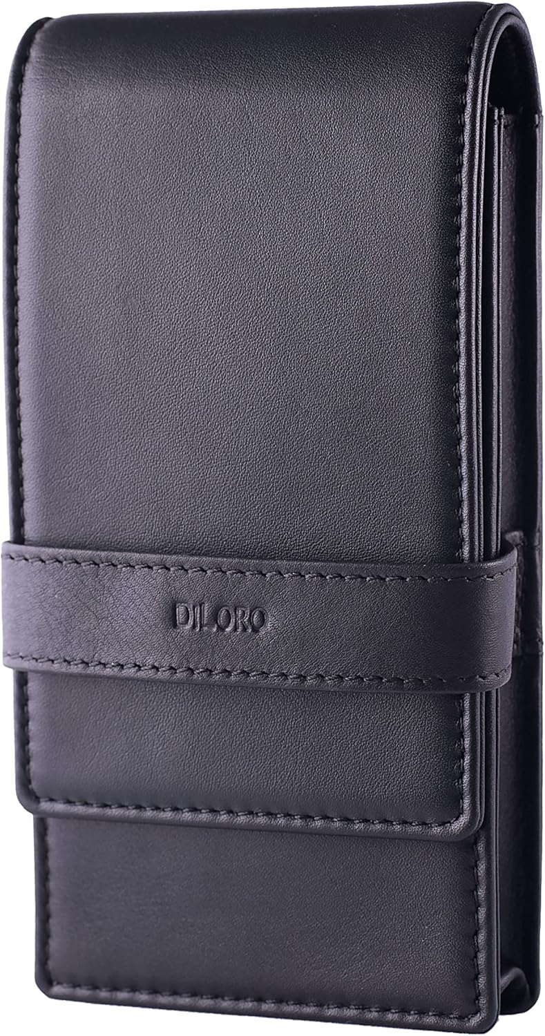 DiLoro 2 Jahre Garantie Leder Quad Pen Fall Bleistift Tasche Halter für vier Füllfederhalter Kugelsc