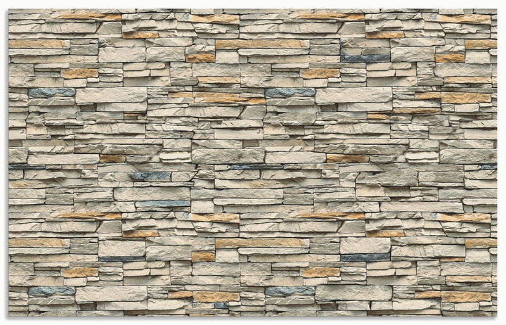 ARTland Spritzschutz Küche aus Alu für Herd Spüle 80x50 cm (BxH) Küchenrückwand mit Motiv Steinwand