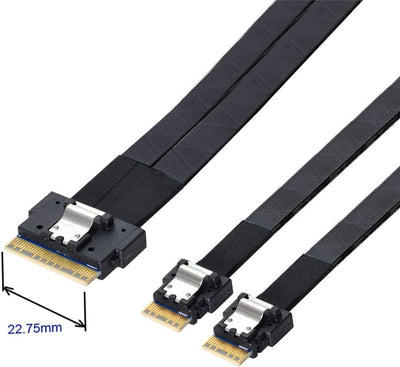 xiwai PCI-E Ultraport Slimline SAS Slim 4.0 SFF-8654 8i 74pin auf Dual SFF-8654 4i 38Pin Kabel 40cm