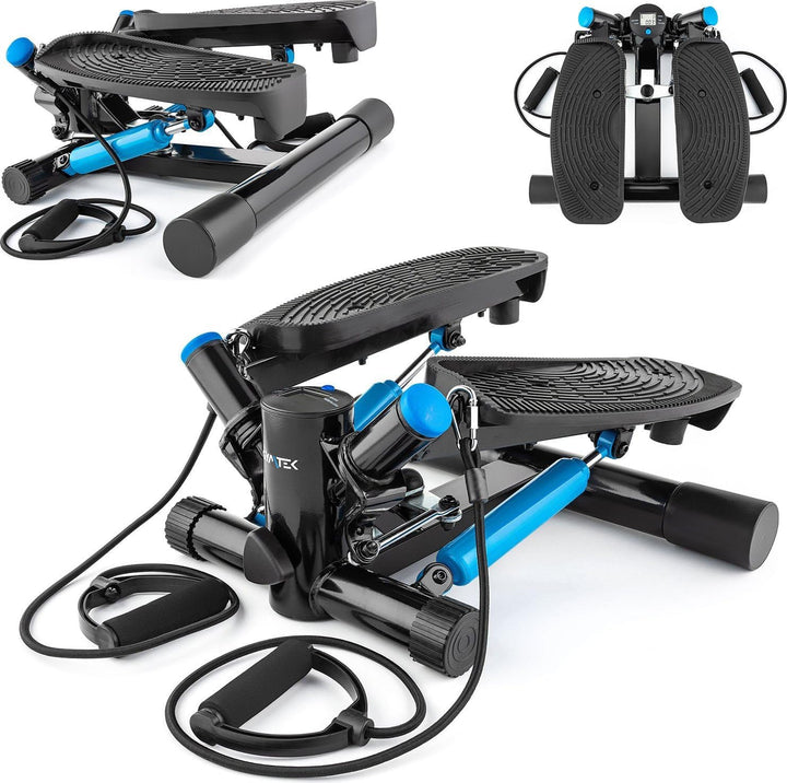 Gymtek XST500 Stepper, Drehstepper inkl. Expanderbänder - Twist Mini Stepper mit LCD, Schrittzähler
