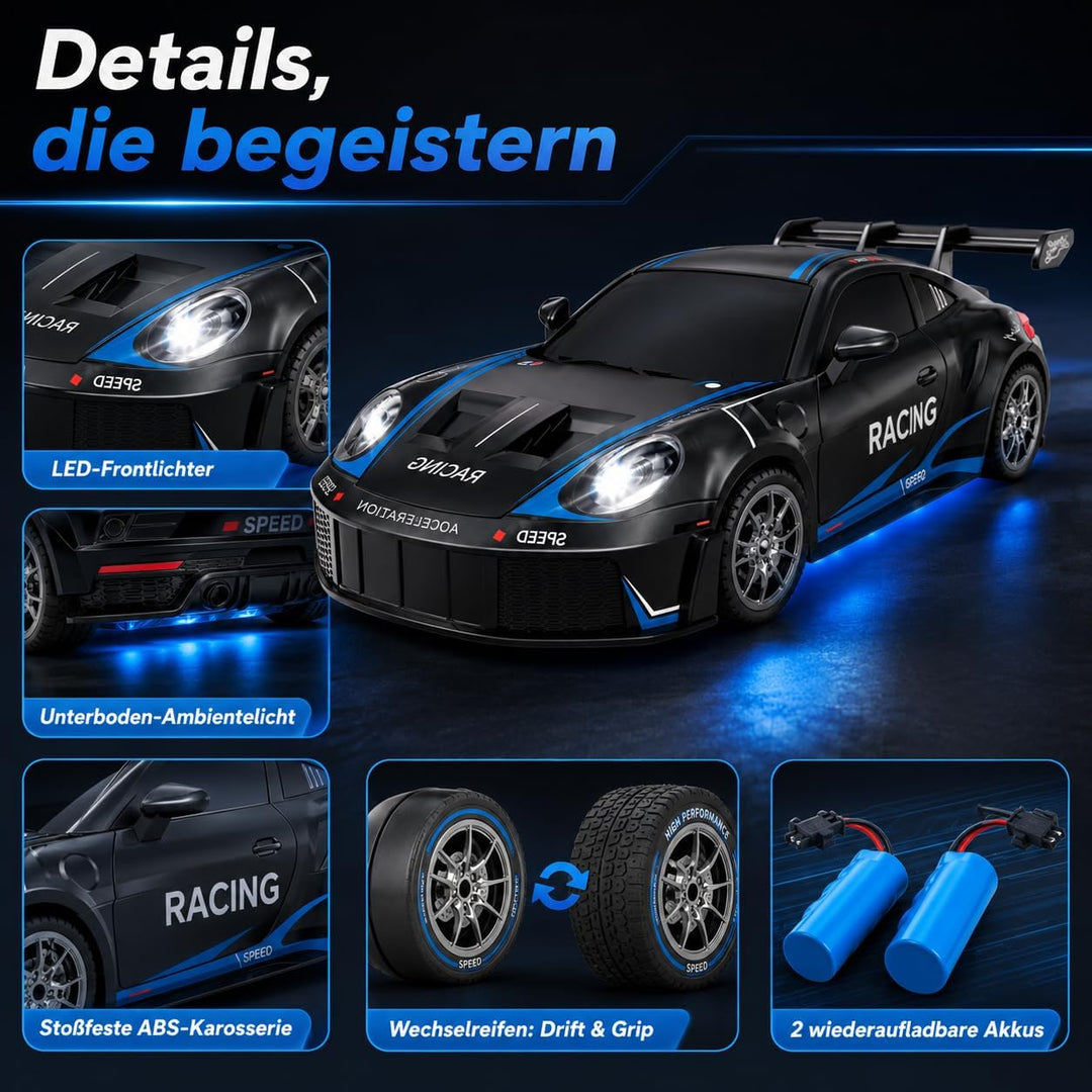 Ferngesteuertes Auto 1:24 Scale Drift Car 4WD 2.4GHz RC Drift Auto 20KM/H Hohe Geschwindigkeit Rennw