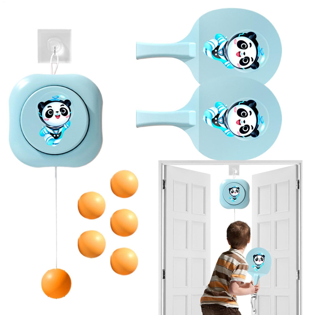 Pingpong-Trainer-Set, Tür-PingPong-Spiel für Kinder - Tragbares Tischtennis-Set, verstellbares Train