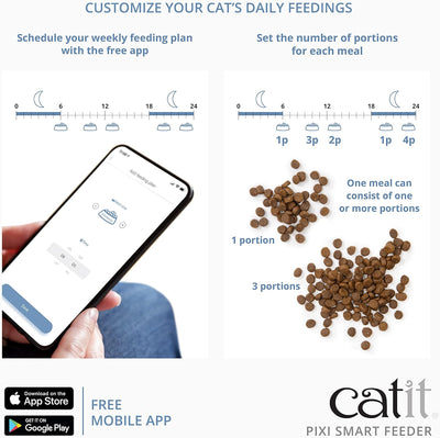 Catit Pixi Smart Futterautomat für Katzen, Steuerung via App, für 1,2kg