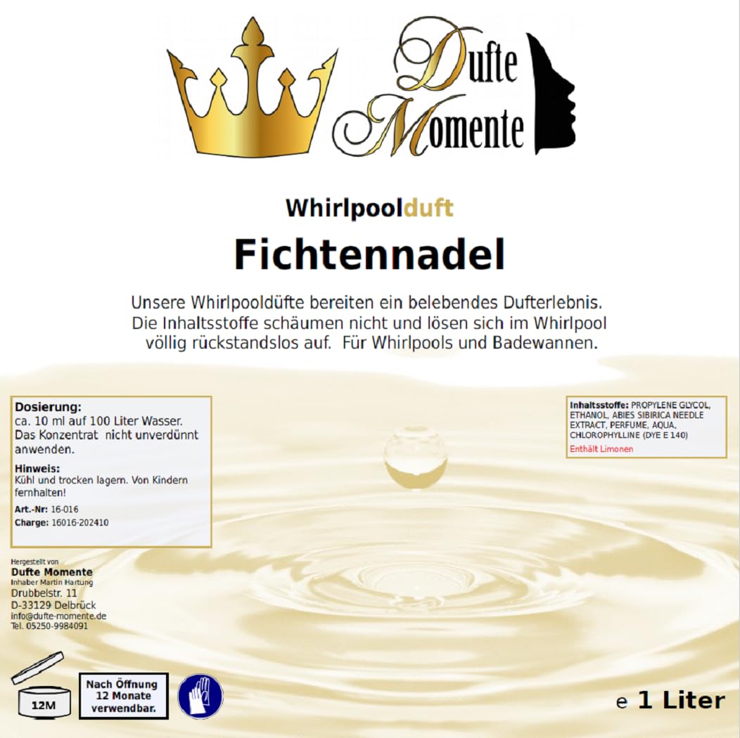 Dufte Momente Whirlpool Duft Fichtennadel - 1 Liter