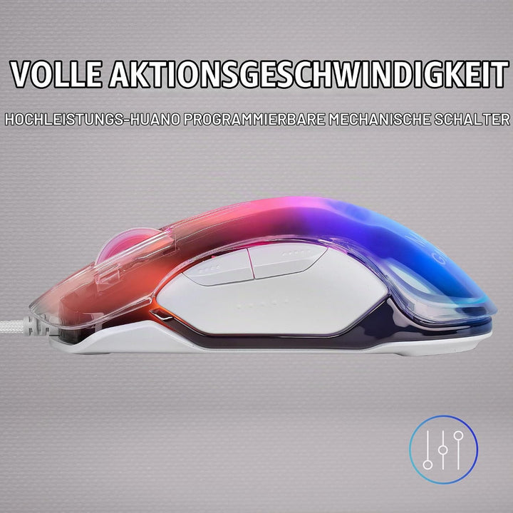 Mars Gaming Gaming MMGLOW, Chroma-Glow RGB Gaming-Maus, Spiegelnde Oberfläche, Ultraleicht, 12800 DP