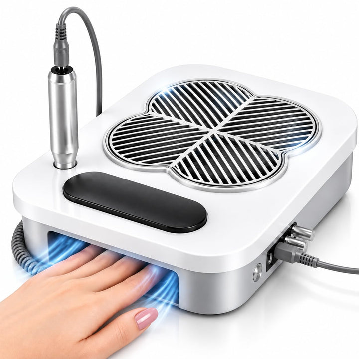 Elektrischer Nagelfräser mit Nagellampe ＆ Nagelstaubabsaugung