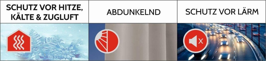 HOMEbasics | Akustikvorhang Uni | ACUSTICO | Lärm-, Hitze-, Kälte- und Zugluft-Schutz + abdunkelnd |