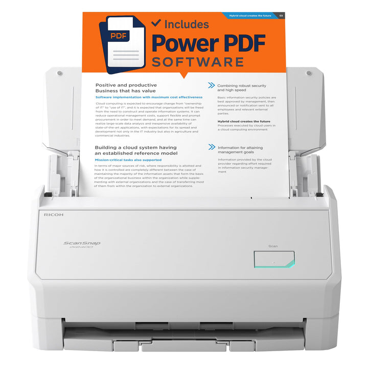 ScanSnap iX2400 A4 Document Scanner (White) – Includes Kofax Power PDF 4.0 Software – 45ppm Duplex,