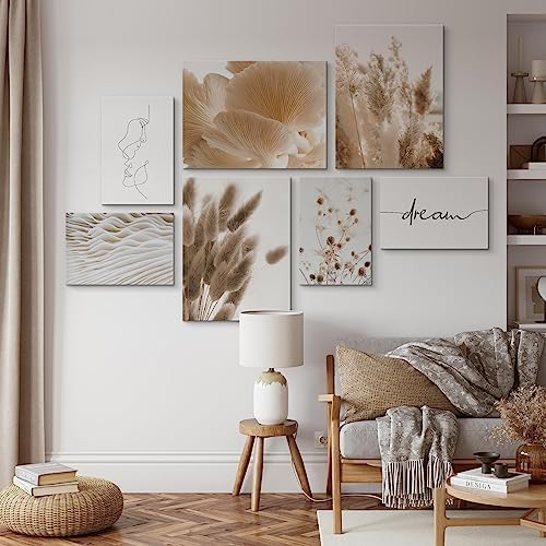 Muralo - Wandbilder Set - Leinwand Bilder Aufhängefertig in Boho Stil - das Leinwandbilder - Bilder