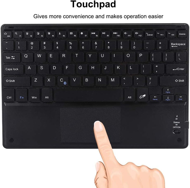 Annadue Tastaturhülle mit Touchpad für 9,7 Bis 10 Zoll Tablet PC, Kabellose Bluetooth-Touchpad-Tasta