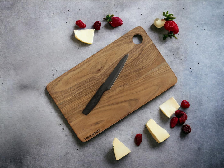 Vesta Homes Schneidebrett aus Holz/Schneidebrett/Servierbrett, Wurstbrett, Platte für Gemüse, Obst u
